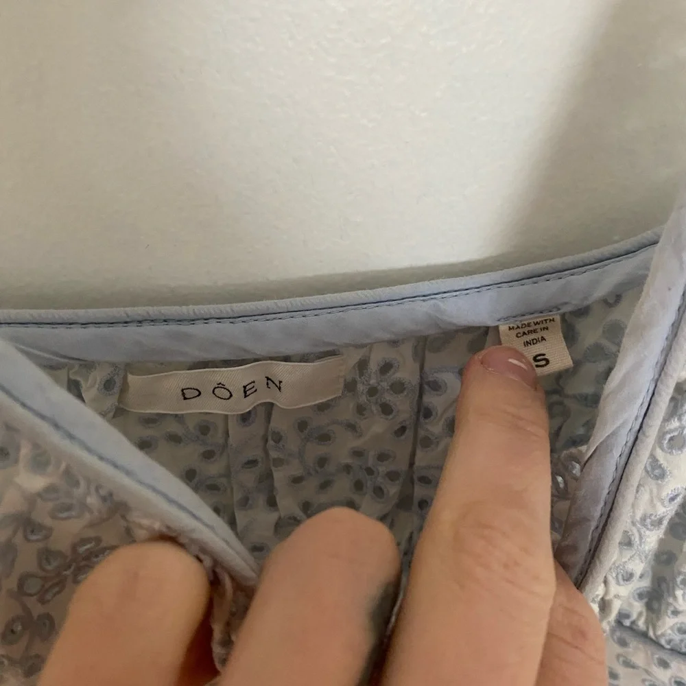 Doen Light Blue Floral Tiered Spaghetti-Strap Midi Dress - Picture 3 of 3